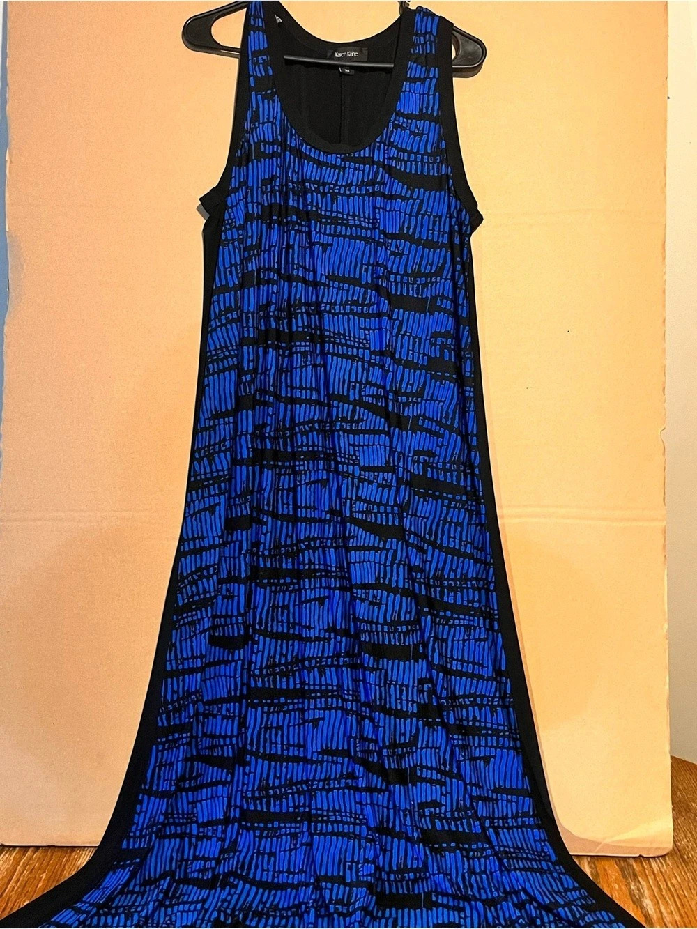 Karen Kane Blue & Black Abstract Maxi Dress